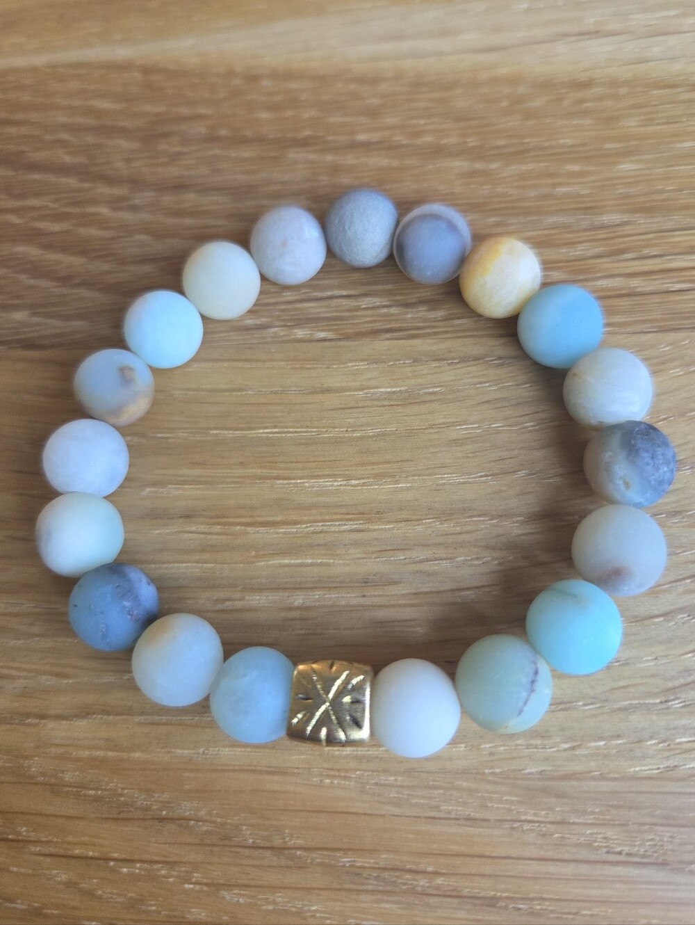 Amazonite Beaded Stretch Bracelet | Handmade - Picture 7 of 12